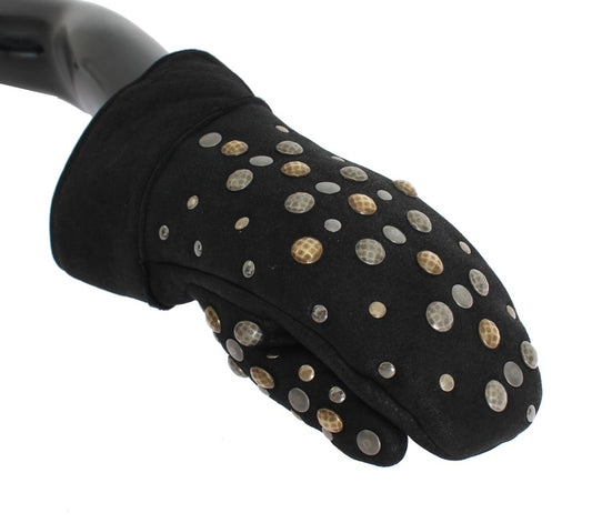 Black glove with gold studs