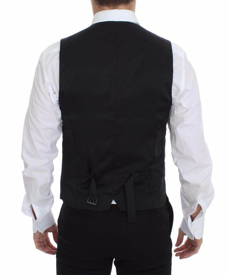 A gray wool vest with a stretchy fabric, designed by Dolce & Gabbana