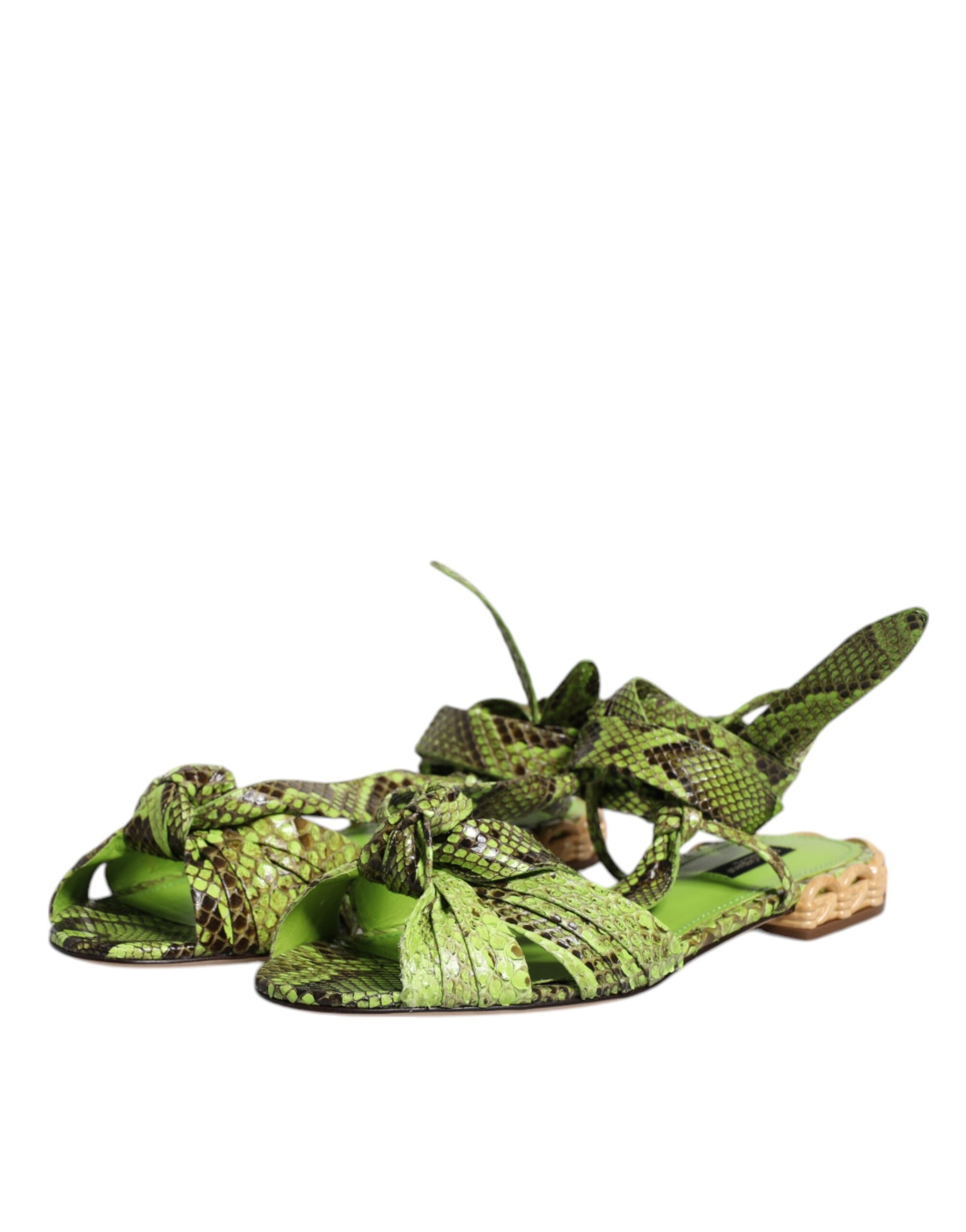 Green camouflage sandals with leafy design