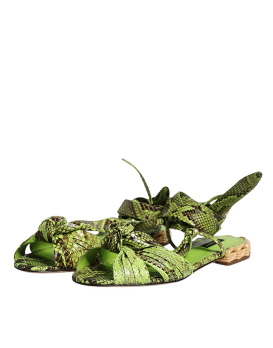 Green camouflage sandals with leafy design