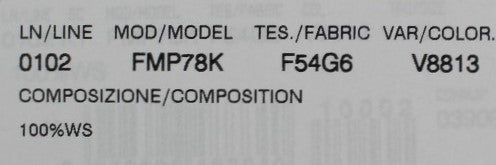 A label with various pieces of information about a product. It includes a barcode, serial number, model numbe