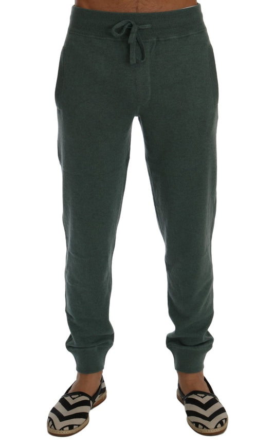 Pair of men's sweatpants in dark green color