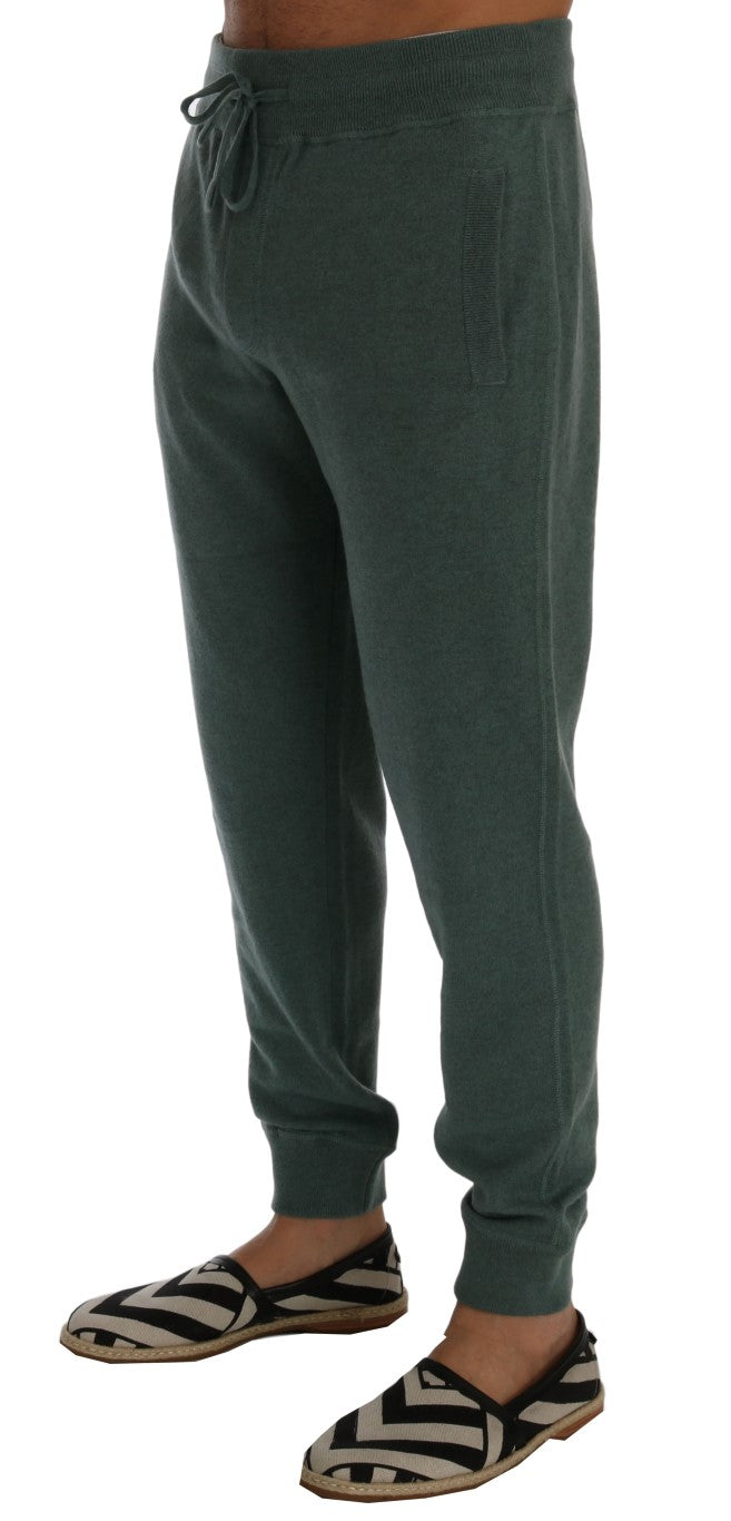 Pair of men's sweatpants in dark green color