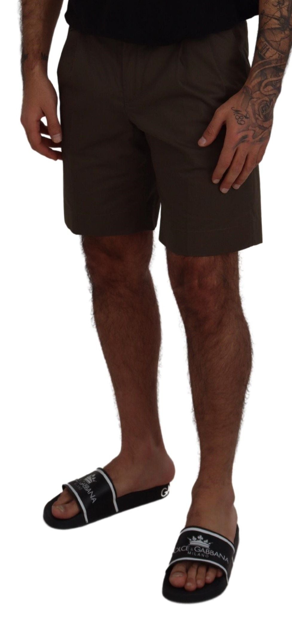 Man wearing shorts and sandals