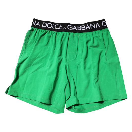 Green boxer shorts with black branding