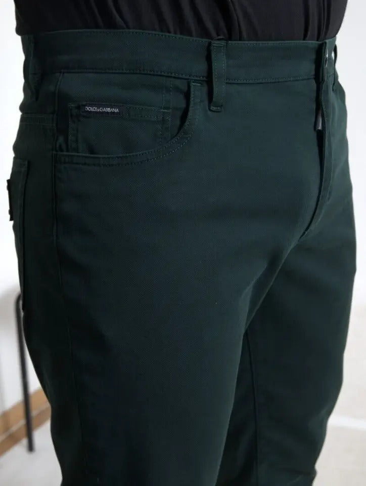 Pair of green pants on a mannequin