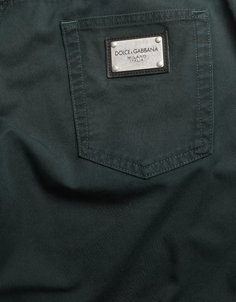 Pocket on green fabric with brand label
