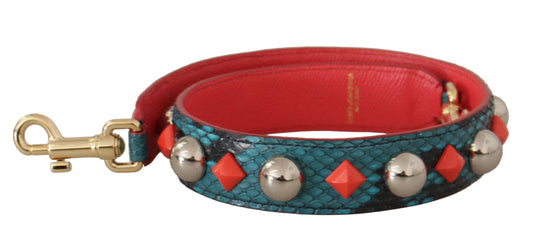 Red and blue dog collar with silver accents