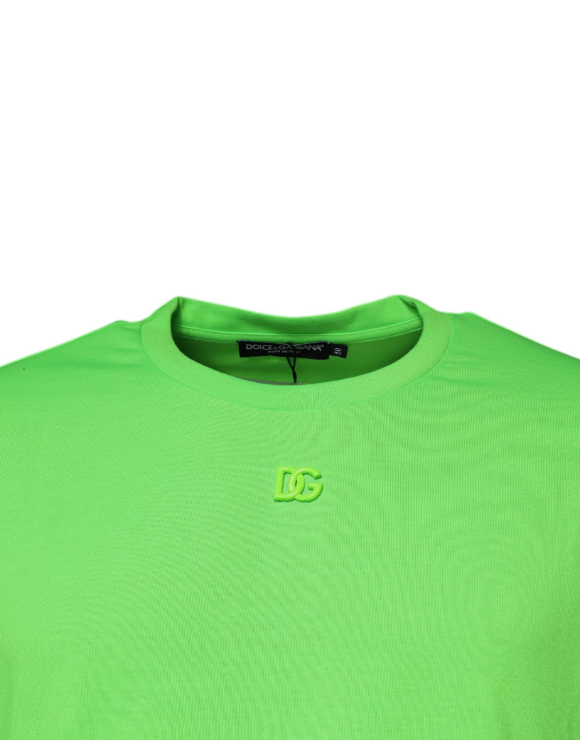 Green crew neck t-shirt with D&G logo on front