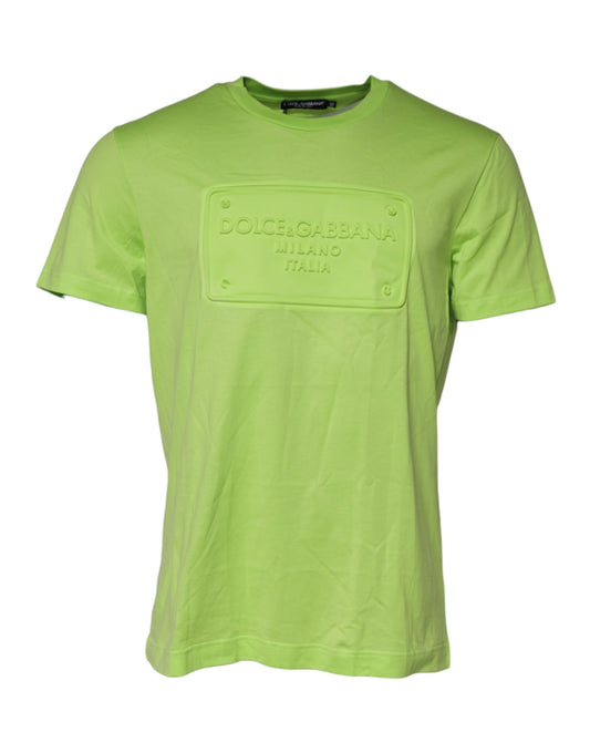 Bright yellow t-shirt with white logo on front