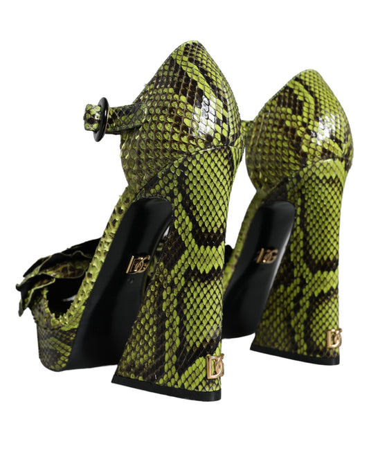 High heel shoes with snake print design