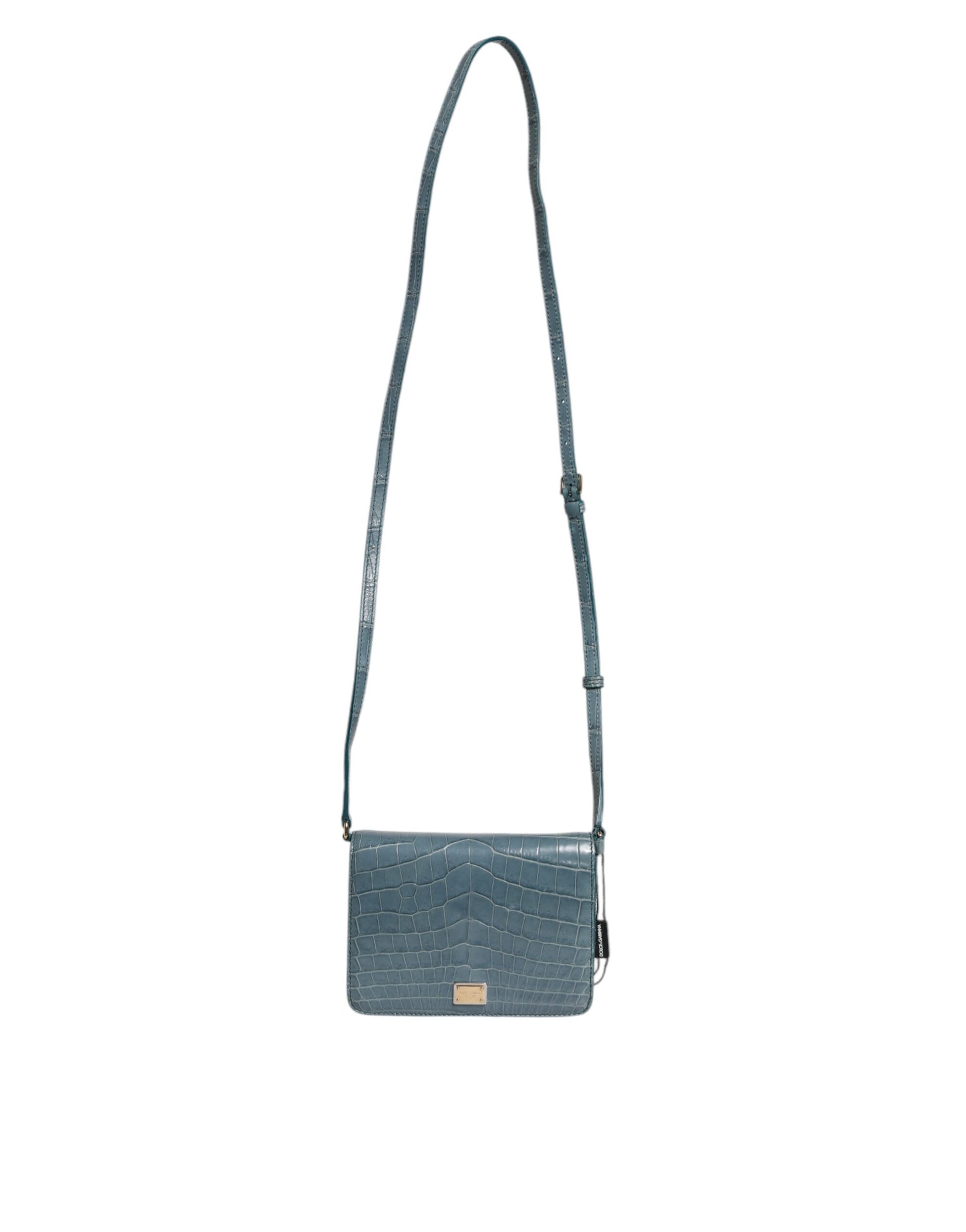 Blue crossbody bag with strap