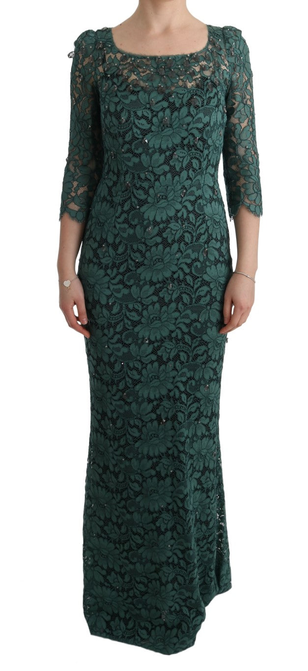 Long black lace dress