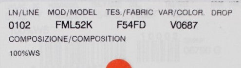 A label with various pieces of information printed on it