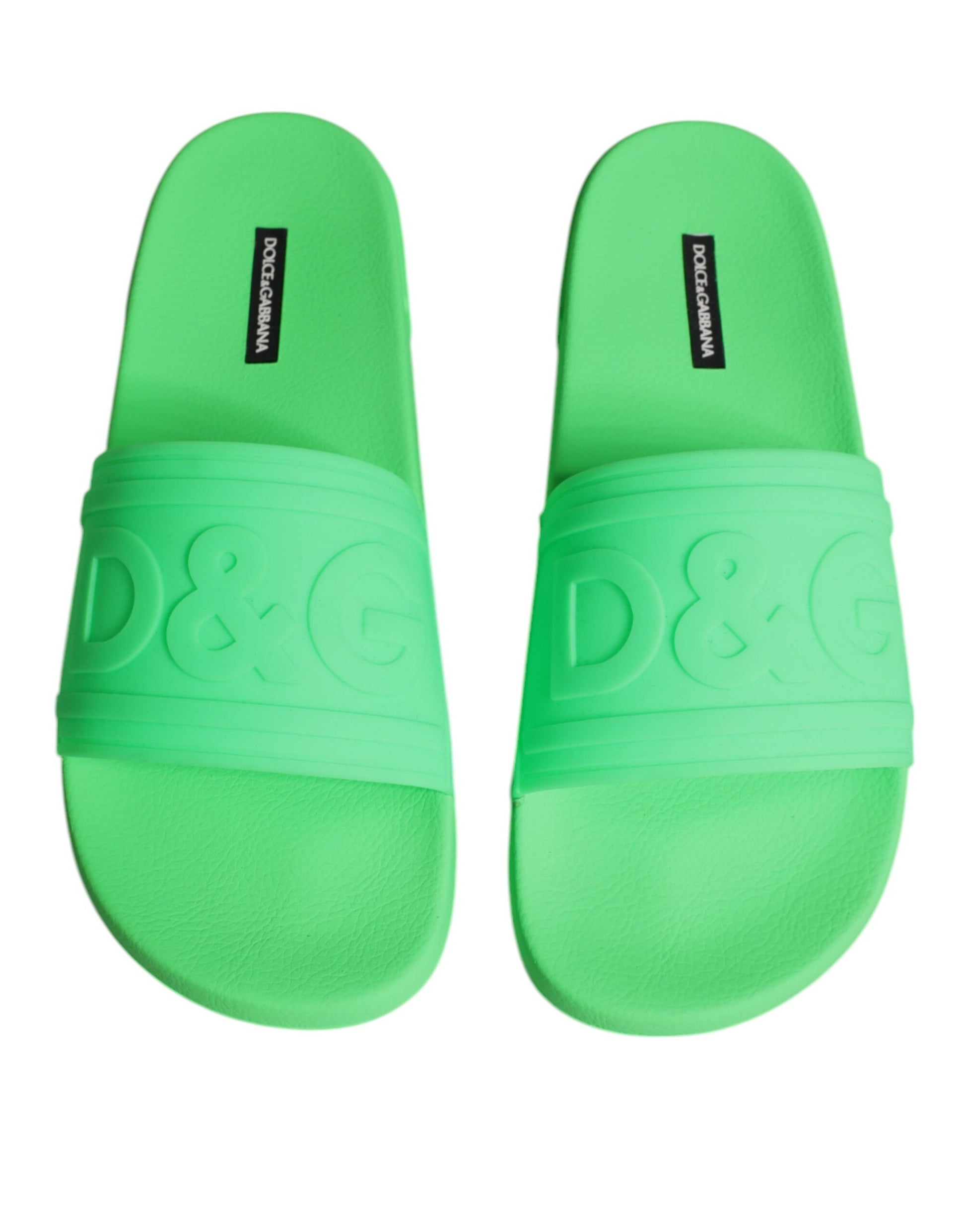 Pair of green flip flops
