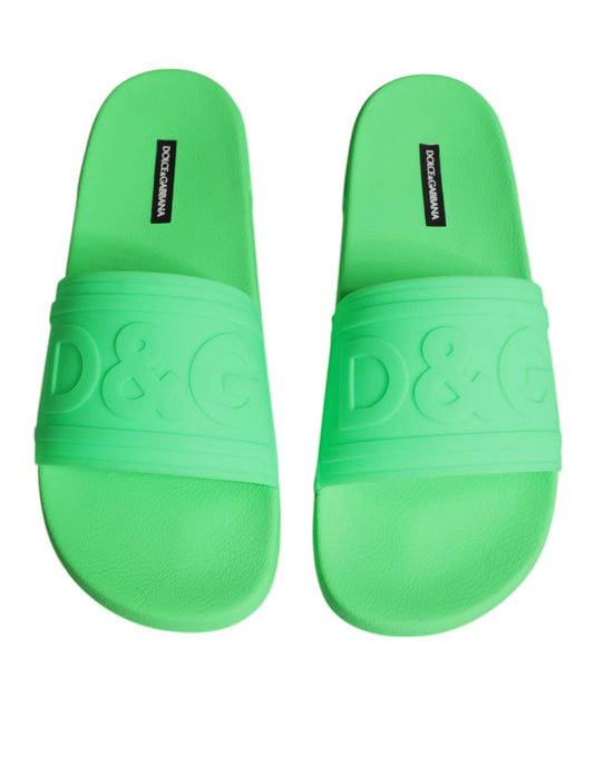 Pair of green flip flops