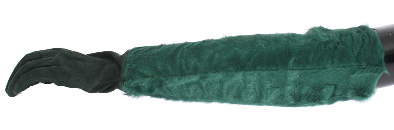 Green fabric item on display