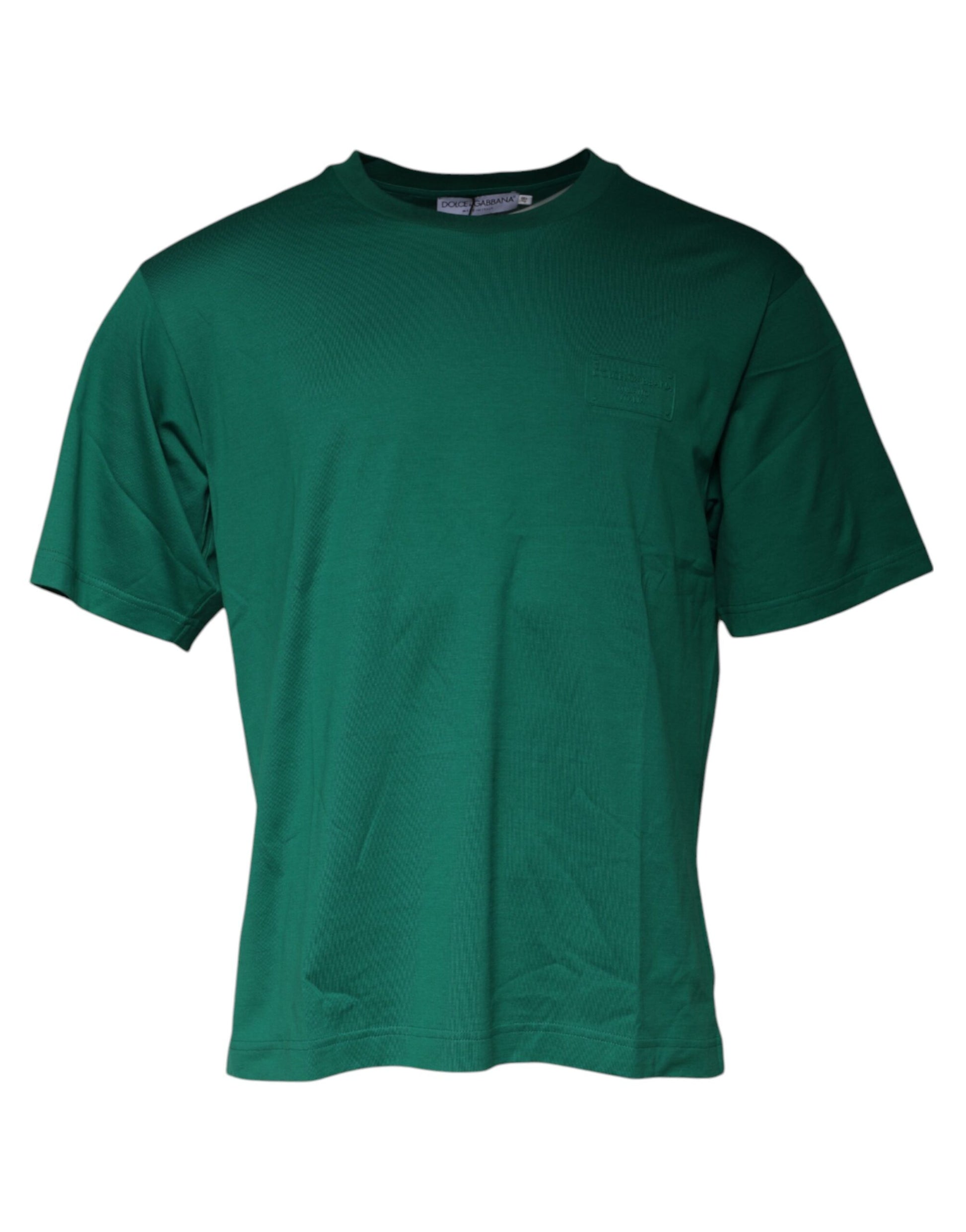 Green short sleeve shirt on hanger