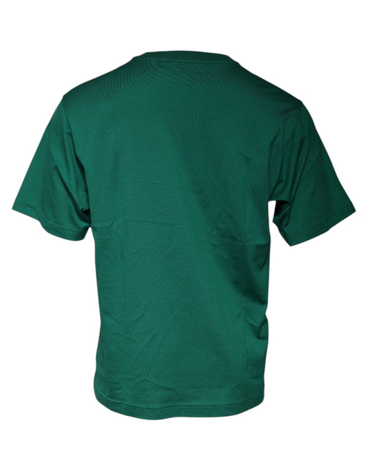 Green short sleeve shirt on hanger