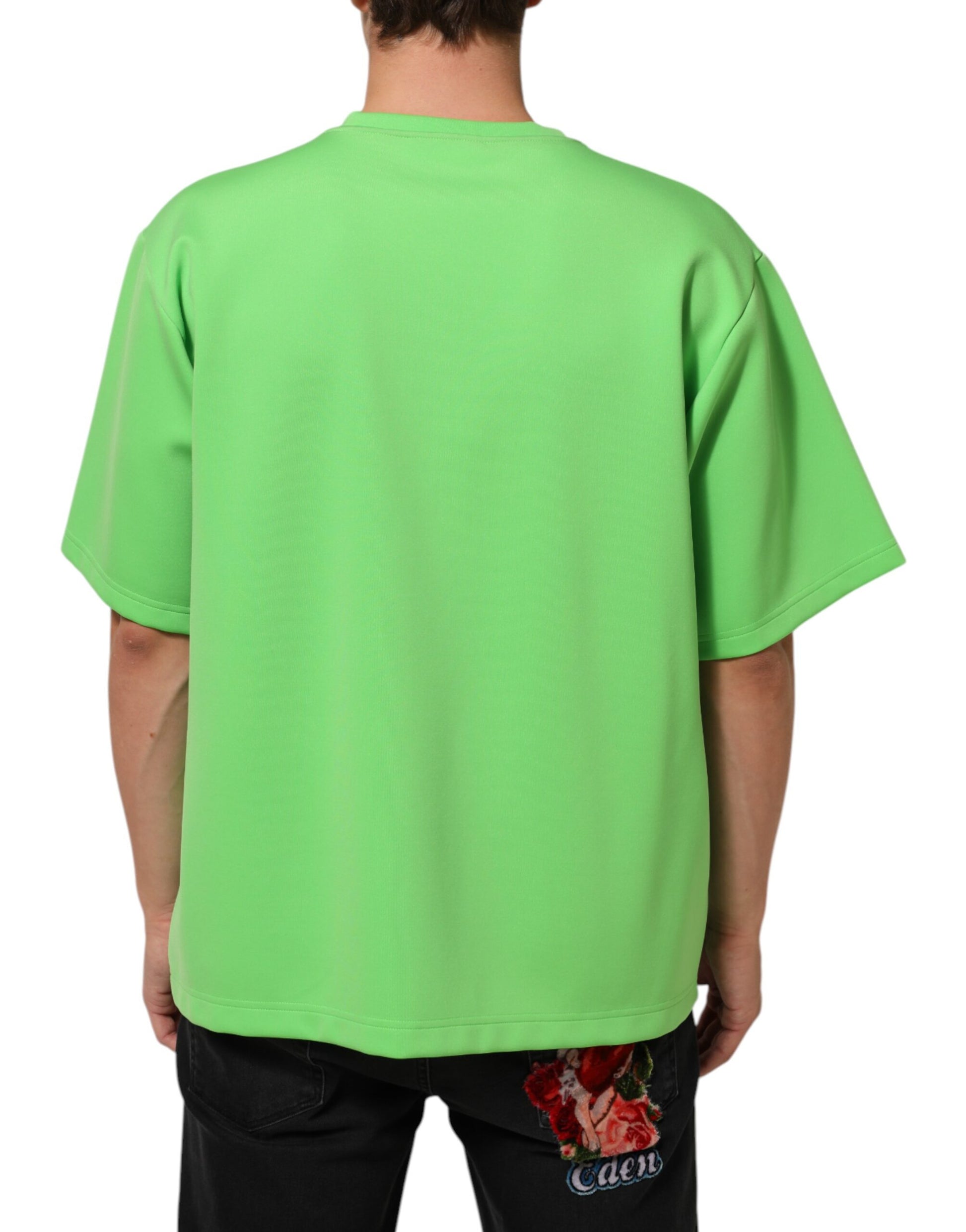 Green short sleeve shirt on a person