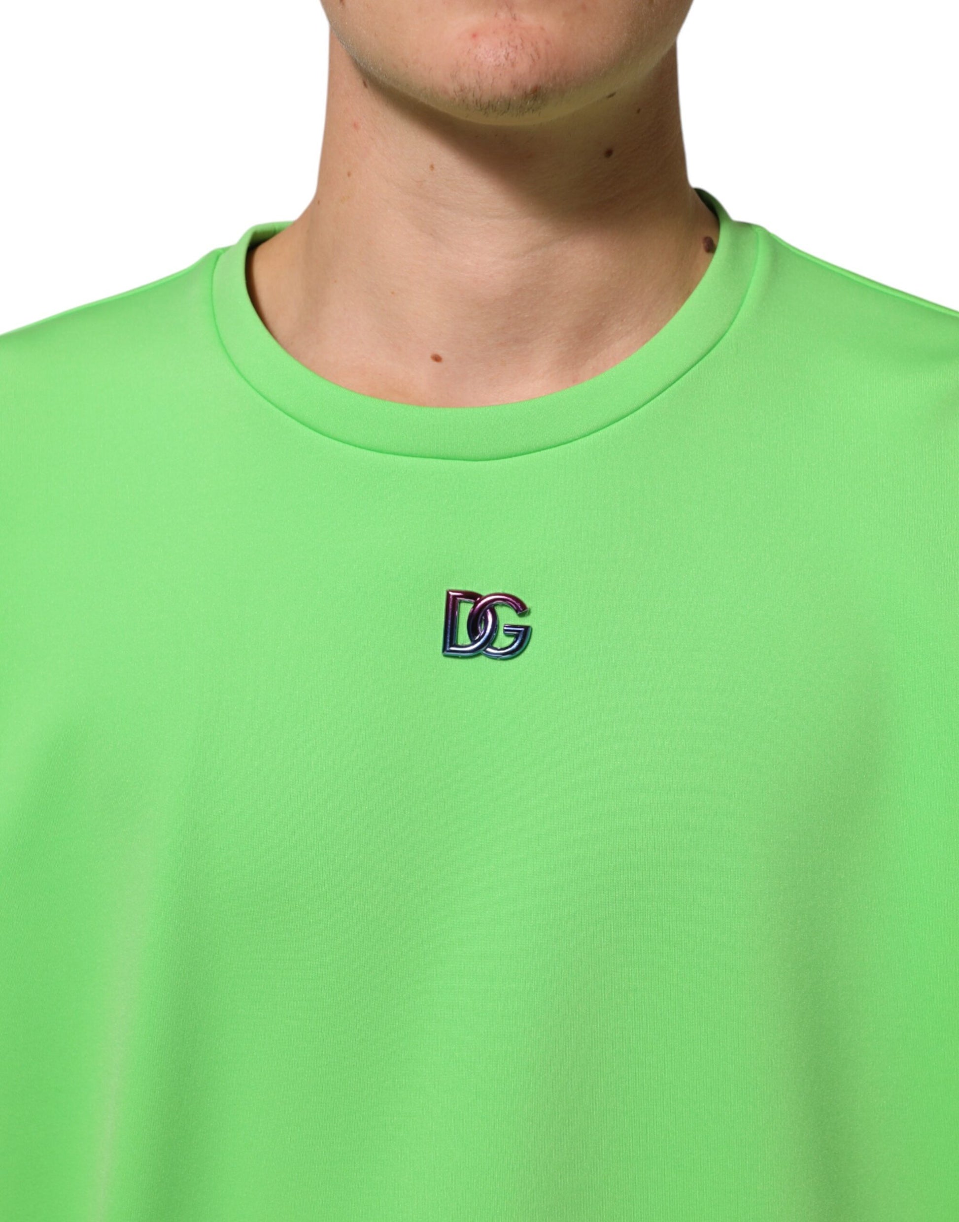 Green shirt with logo on front