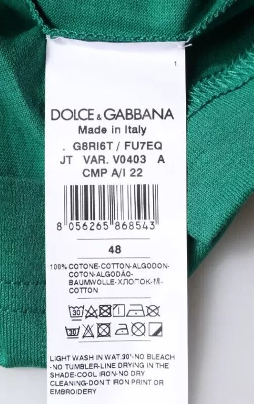 Green garment with white label
