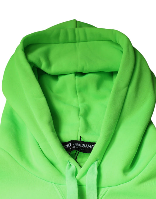 Bright green hoodie with drawstring