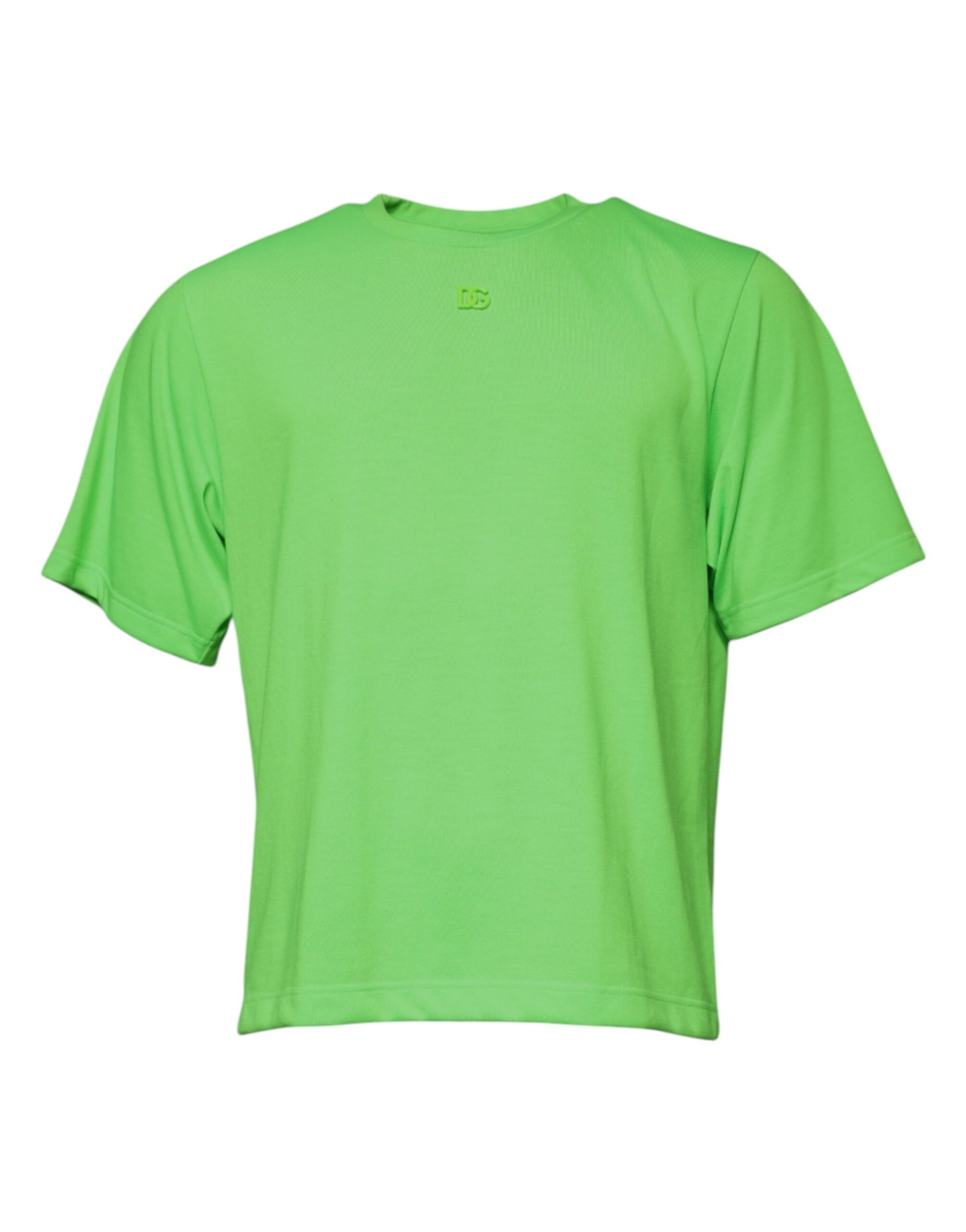 Green short sleeved shirt on hanger