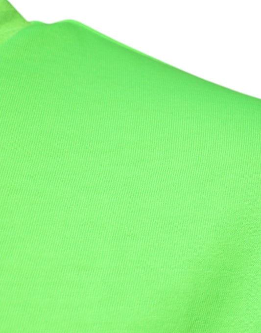 Bright green fabric with a smooth texture