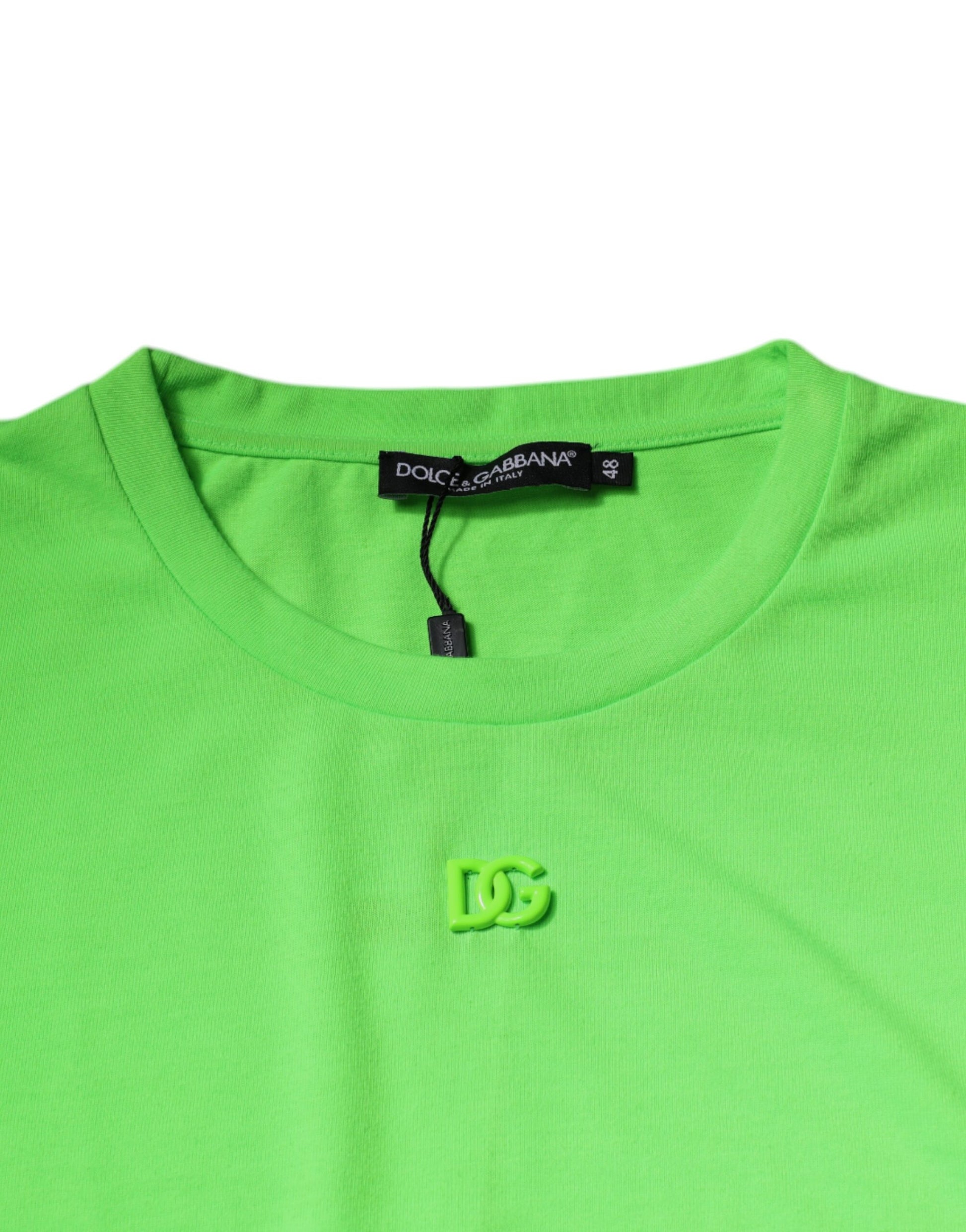 Green t-shirt with a logo on the front