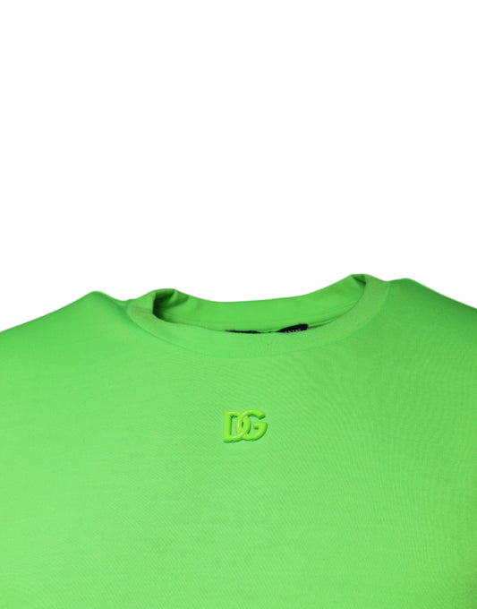 Green shirt with black collar