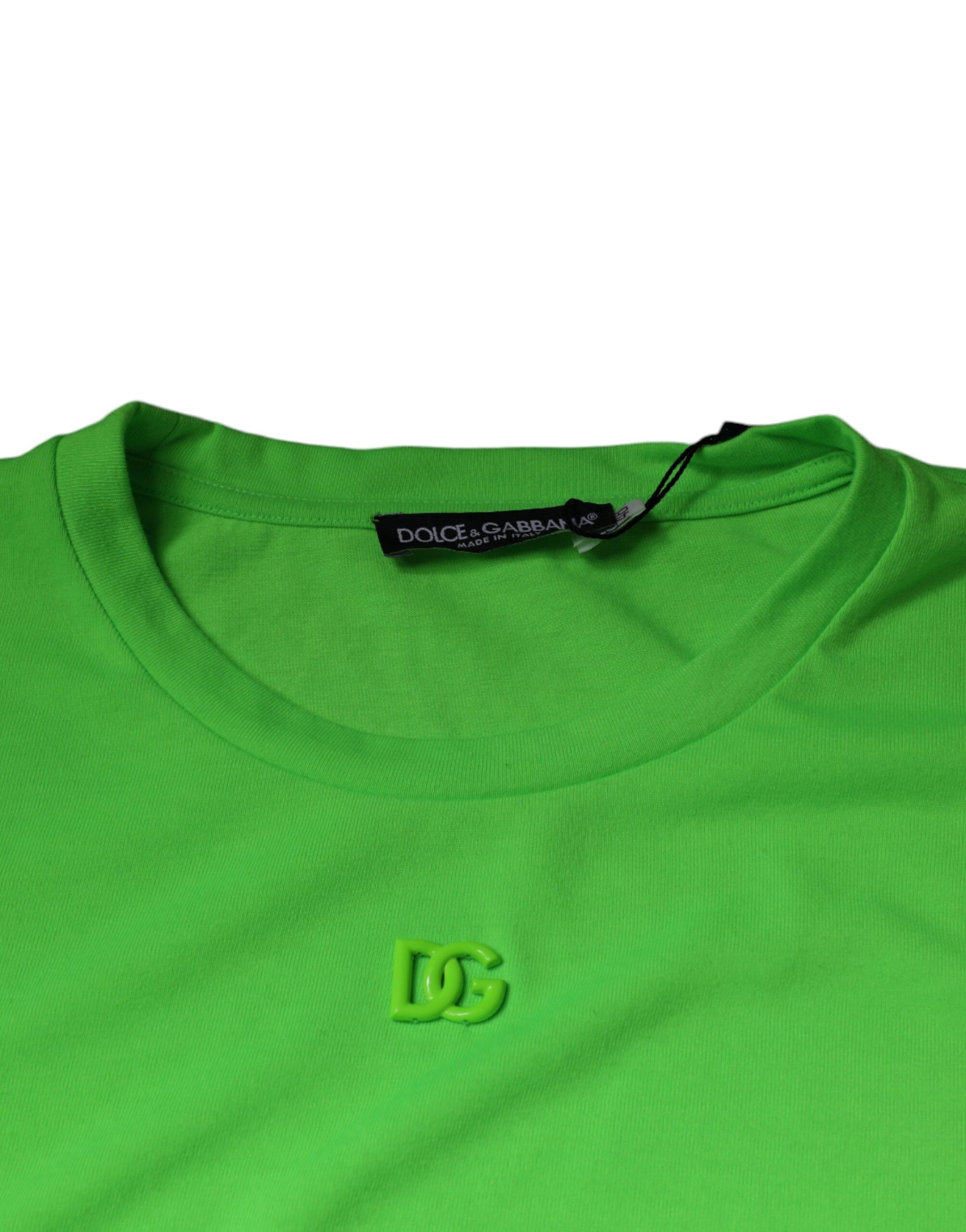Green t-shirt with a logo on the front
