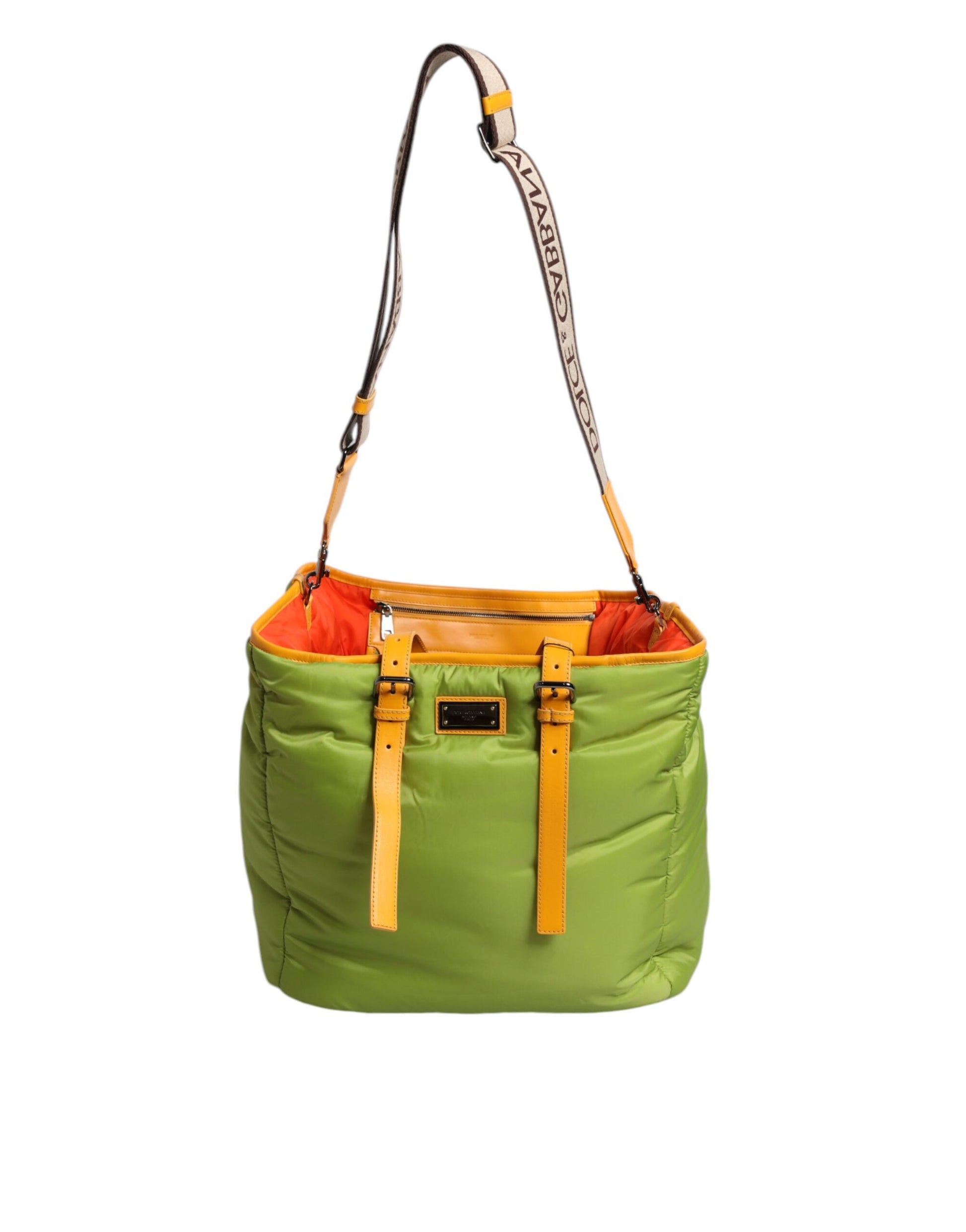 Green and yellow bag with strap