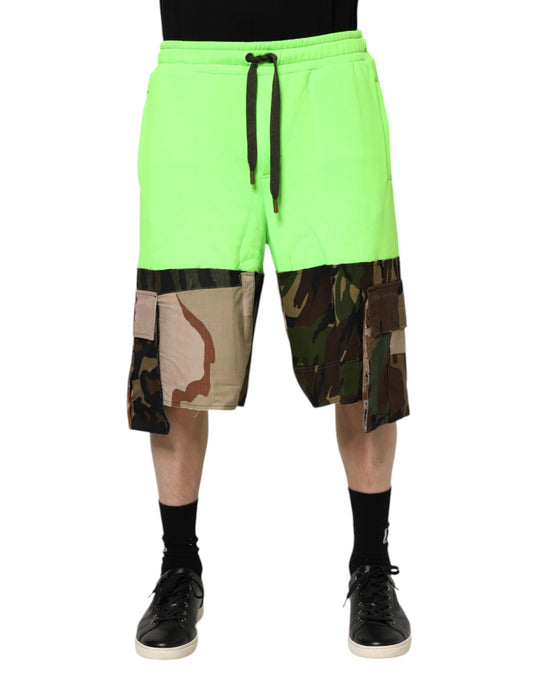 Camouflage shorts with drawstring waistband