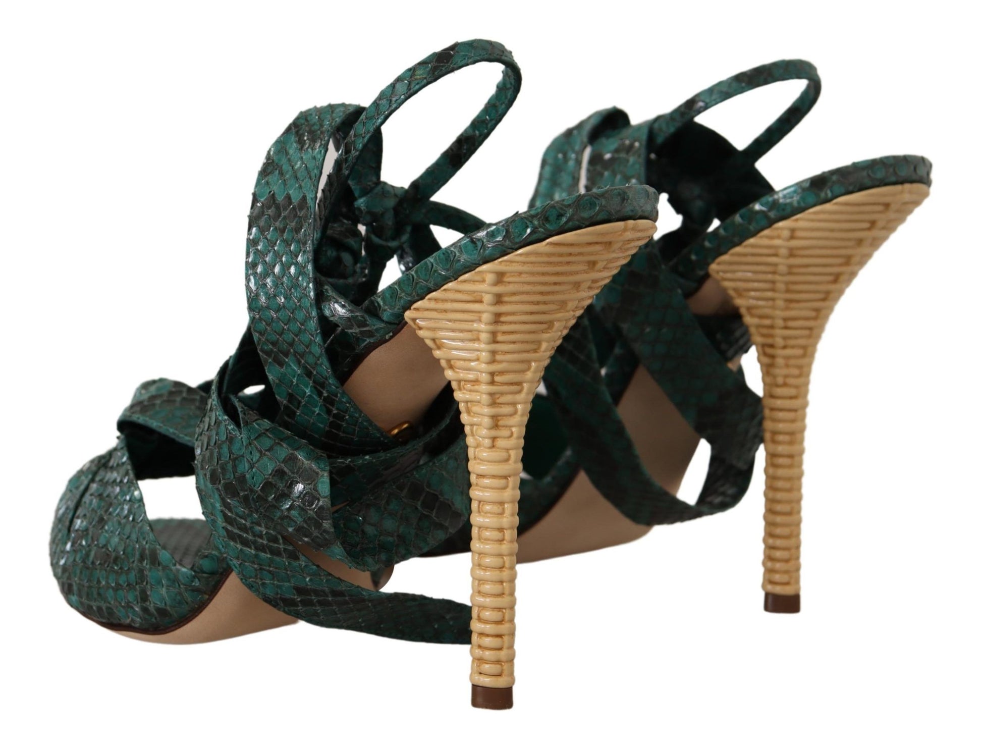 High heel shoes with wedge heels and straps