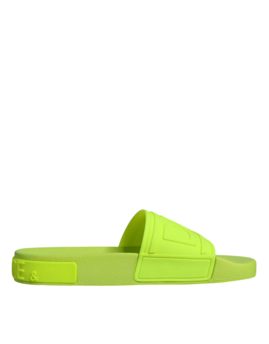 Yellow flip flops on white background