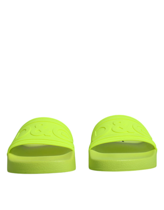 Yellow flip flops on a white background