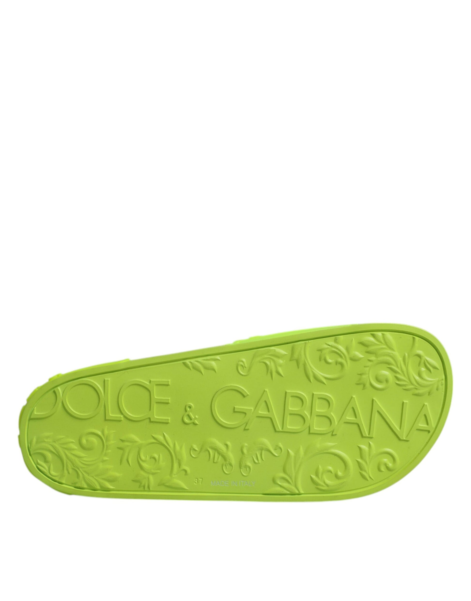 Green shoe insole with brand name embossed
