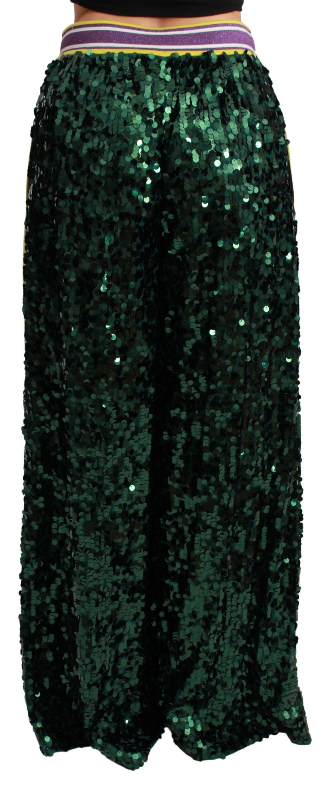 Long sequined skirt in green