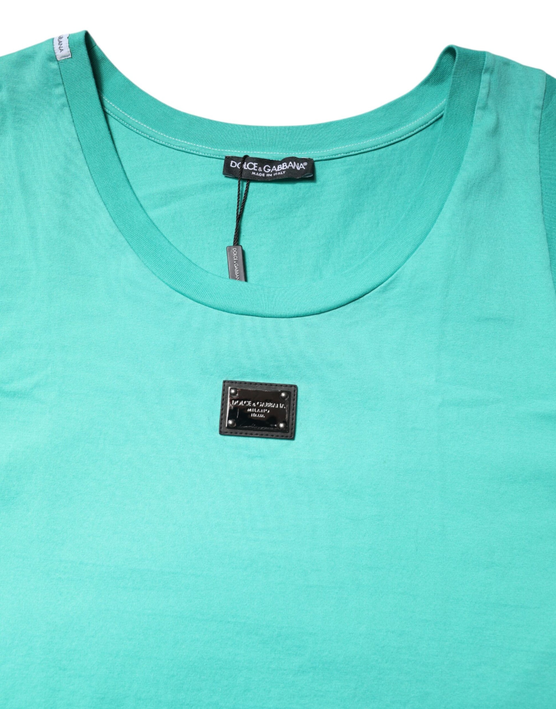 Green short sleeve t-shirt on hanger
