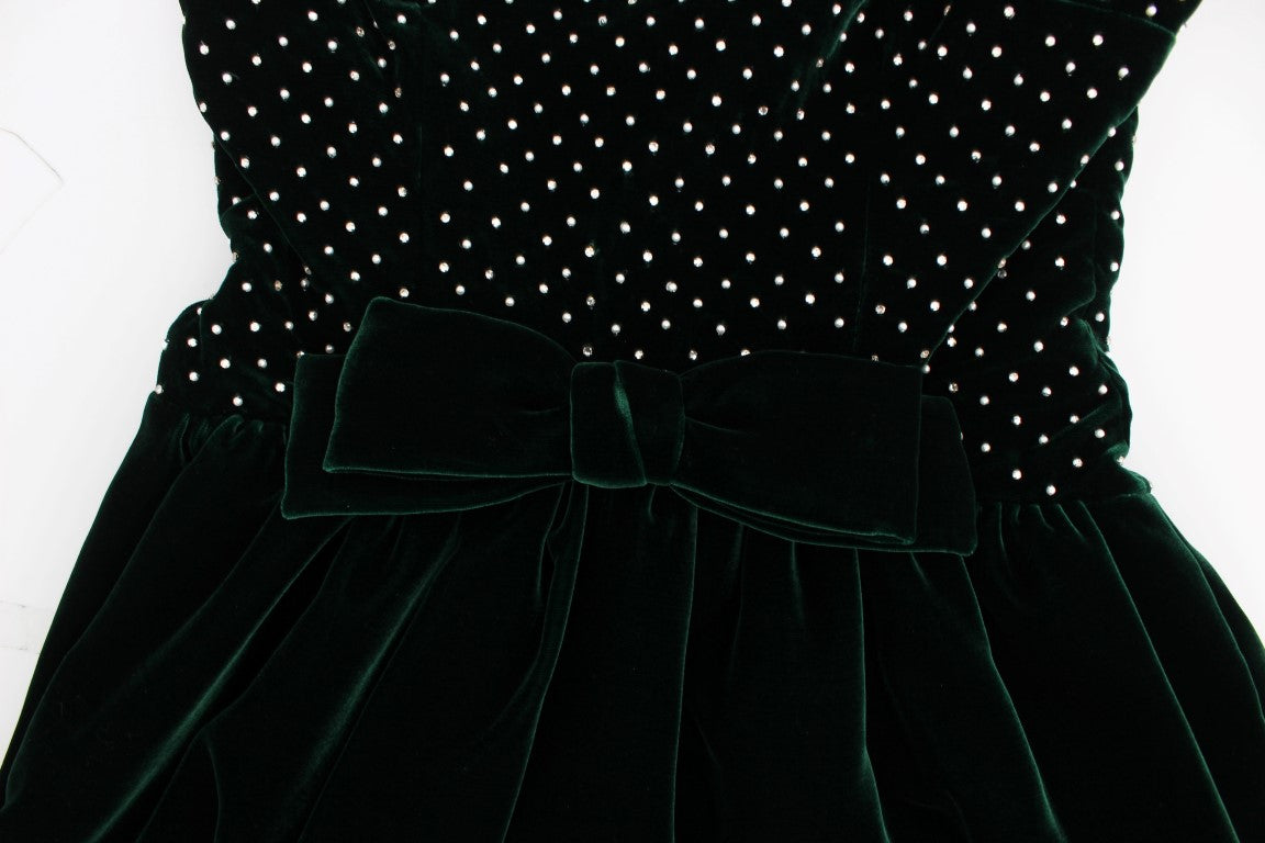 Black velvet dress with white polka dots