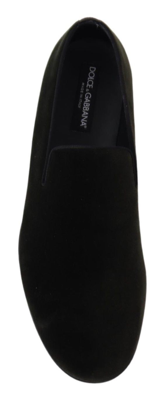 Black loafer shoes with elastic panels for easy slip on and off
