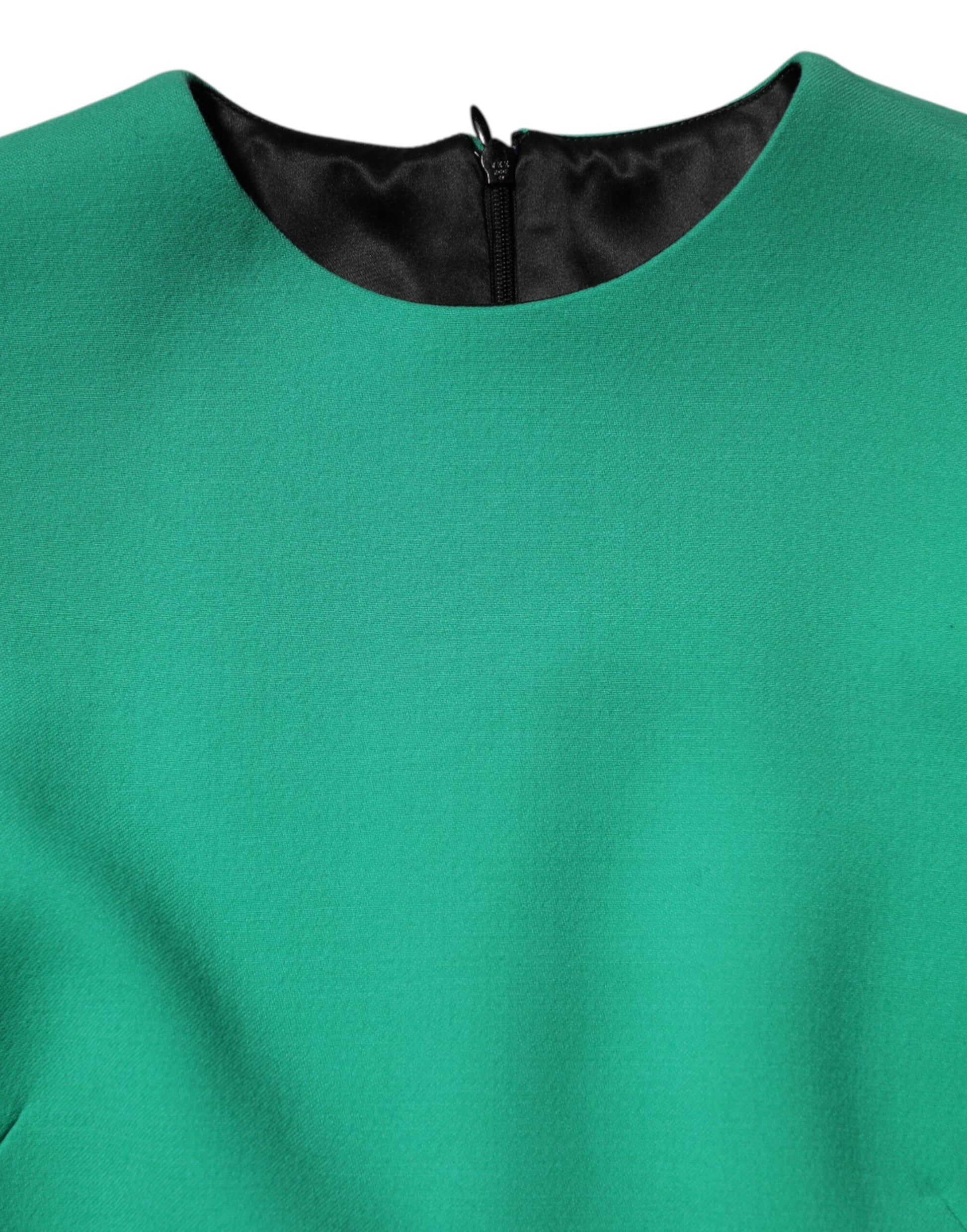A green viscose acetate mini long sleeve dress from Dolce & Gabbana