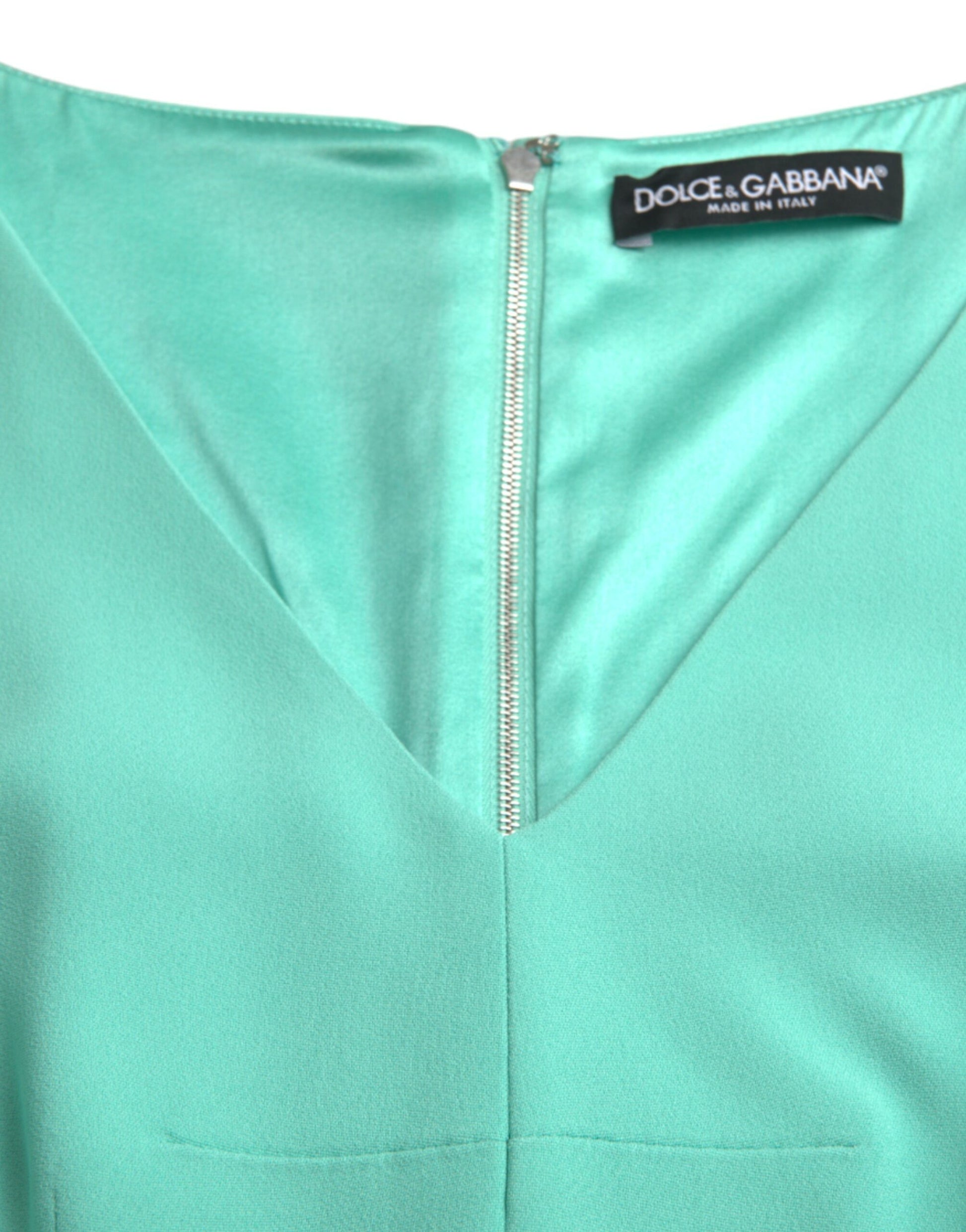 A green viscose sleeveless bodycon midi dress by Dolce & Gabbana