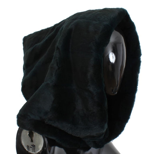Black hooded scarf on mannequin