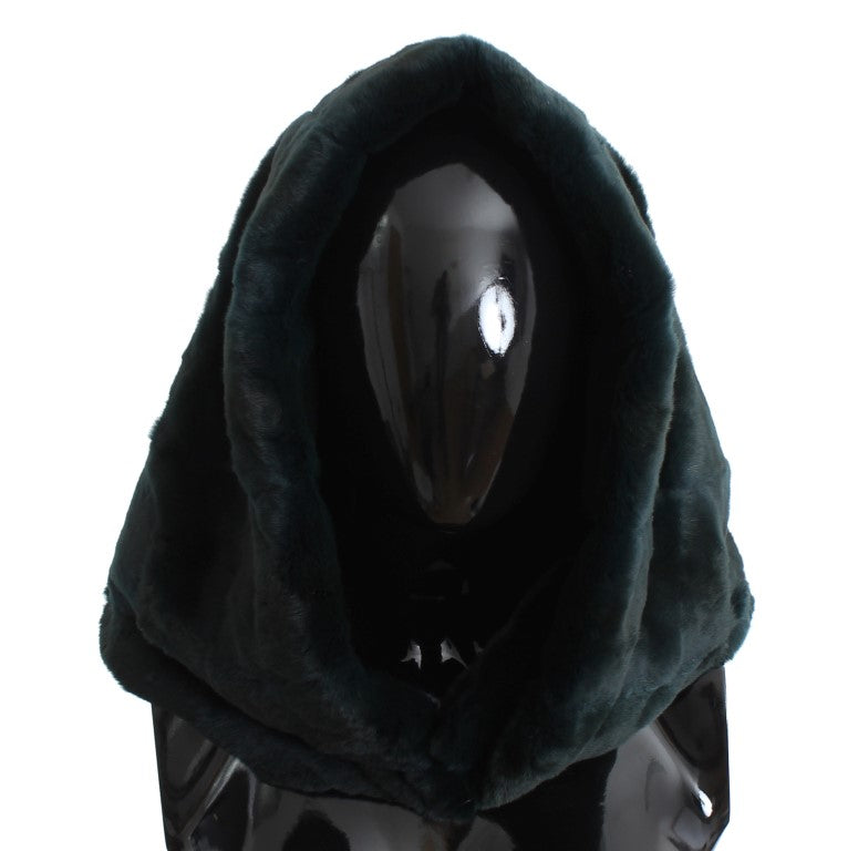 Black hooded cloak on robotic figure