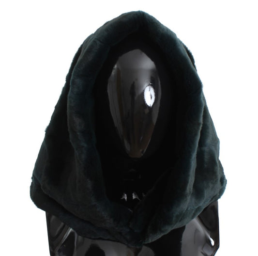 Black hooded cloak on robotic figure