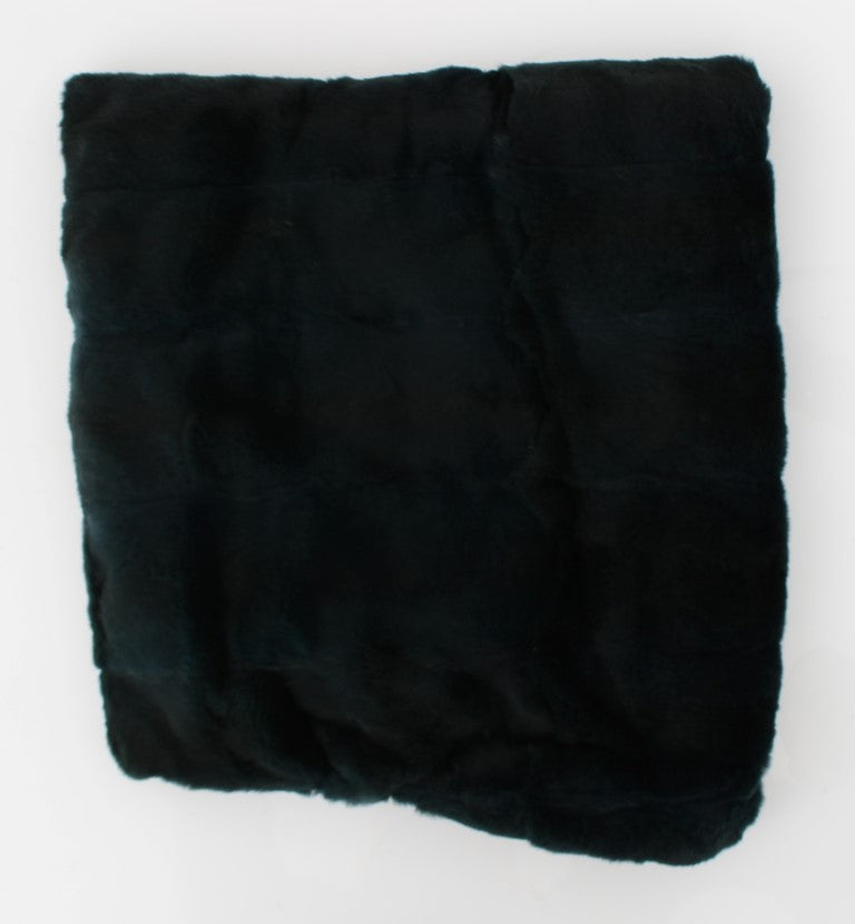 Black furry fabric square