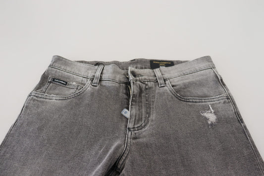 Pair of blue jeans on a white surface