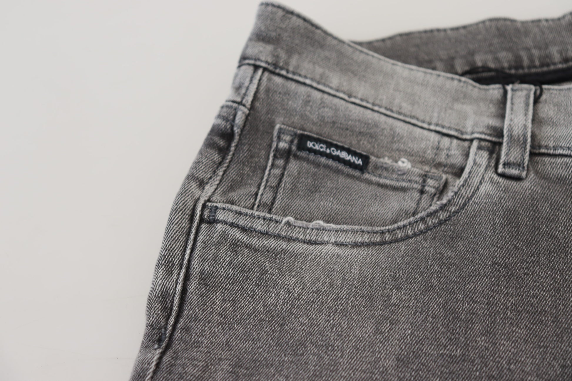 Pair of blue jeans on display